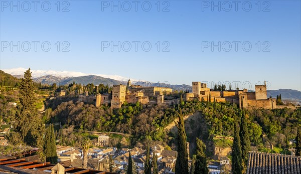 Alhambra on the Sabikah hill at sunset