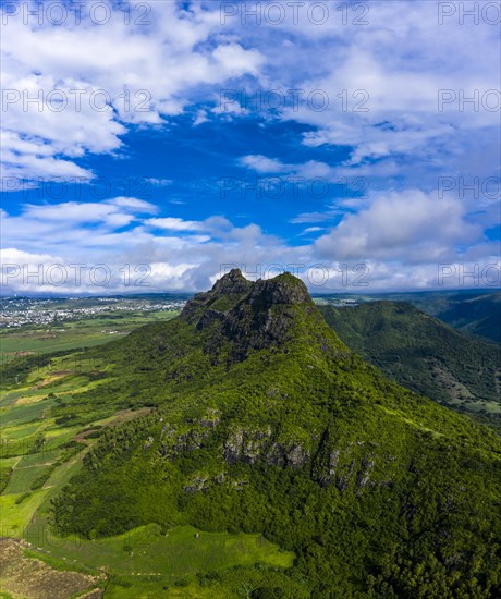 Aerial view of Mont du Rempart with Trois Mamelles