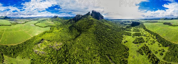 Aerial view of Mont du Rempart with Trois Mamelles