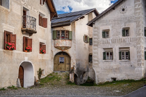 Typical house fronts in the village centre