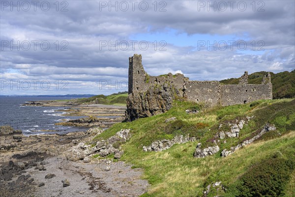 The ruins of Dunure Castle on the Firth of Clyde