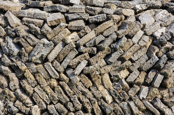 Stacked cut peat
