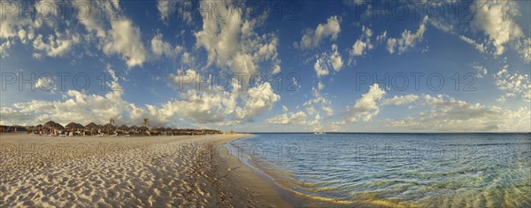 Sandy beach beach and coral reef Abu-Dabbab