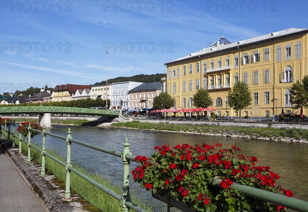 Former Hotel Elisabeth with Elisabeth Bridge over the Traun