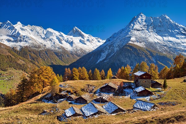 Alpine huts in Val d'Herens