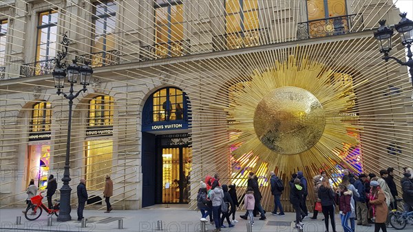 An art installation in the building of the fashion store Louis Vuitton Maison Vendome