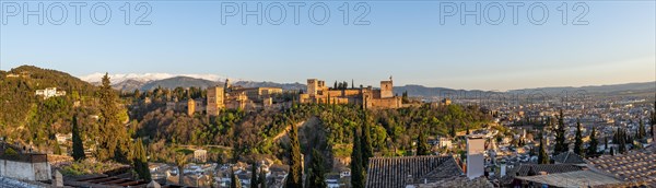 Alhambra on the Sabikah hill at sunset