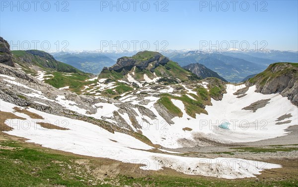 Mountain landscape with residual snow