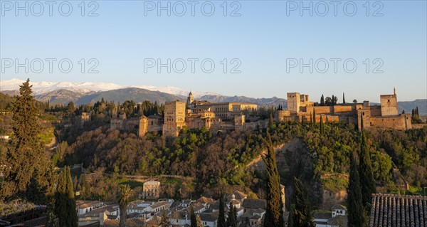 Alhambra on the Sabikah hill at sunset