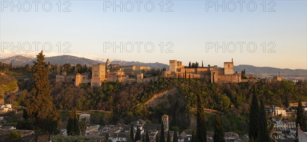 Alhambra on the Sabikah hill at sunset