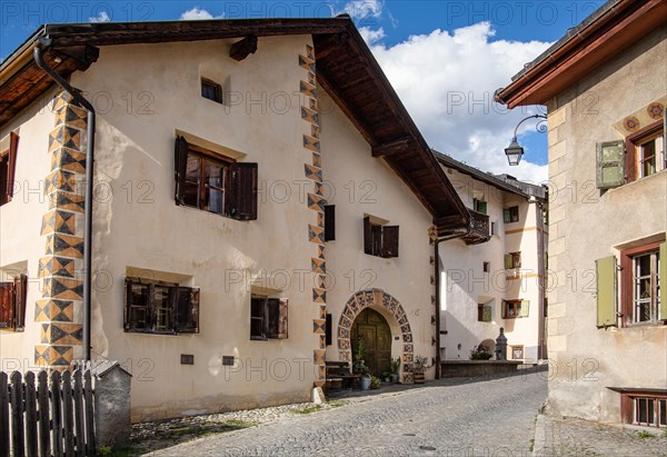 Village street with typical houses