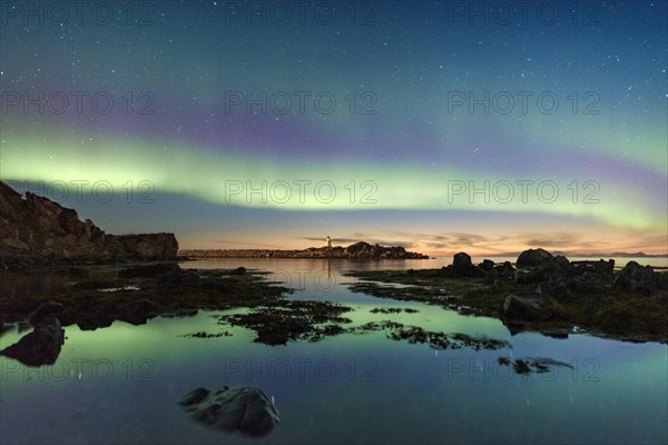 Northern lights over the sea