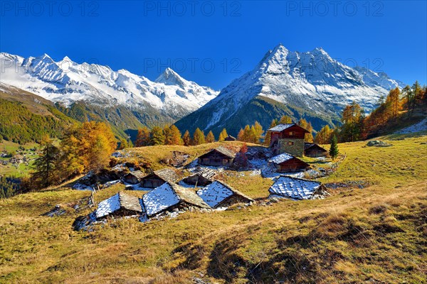 Alpine huts in Val d'Herens