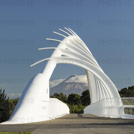 View from Te Rewa Rewa Bridge to Mount Taranaki