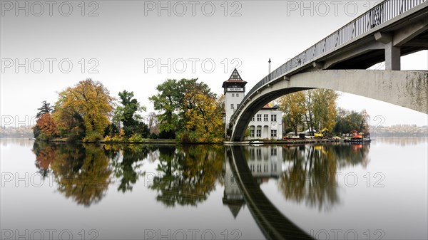 Autumn Island of Youth with Abbey Bridge in Treptower Park