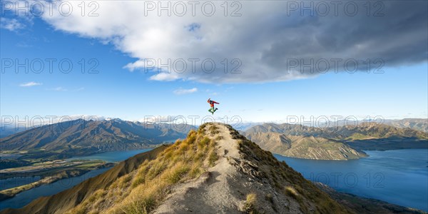 Hiker takes a skydive