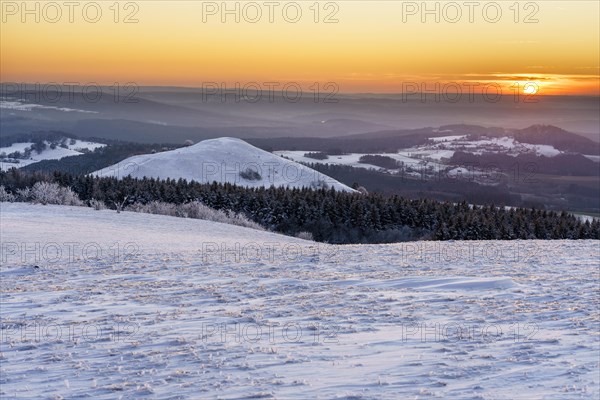 View from Wasserkuppe in southwest direction in winter