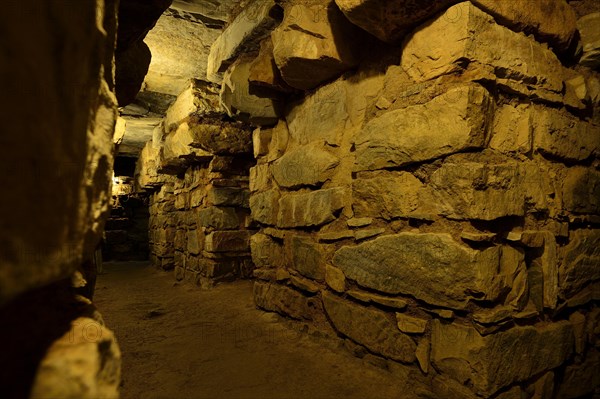 Stone walls in the Castle of the Ruins of Chavin