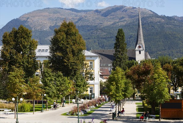 Spa gardens with the parish church of St