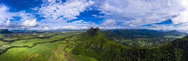 Aerial view of Mont du Rempart with Trois Mamelles