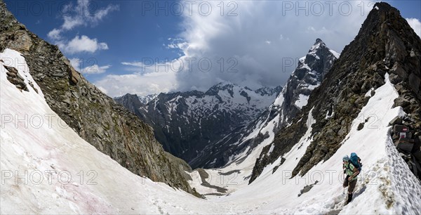 Steep snow field