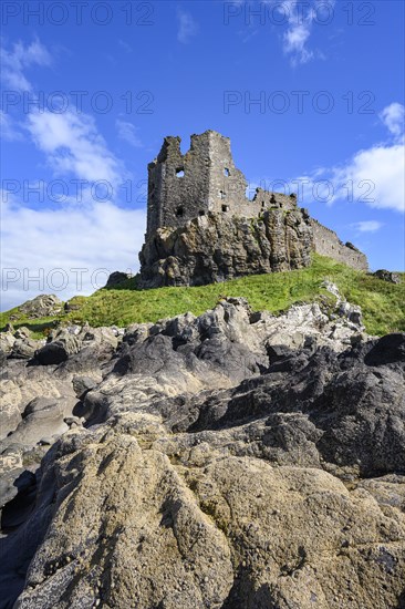 The ruins of Dunure Castle on the Firth of Clyde