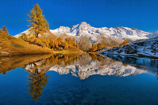 Lac Bleu with autumn coloured larch