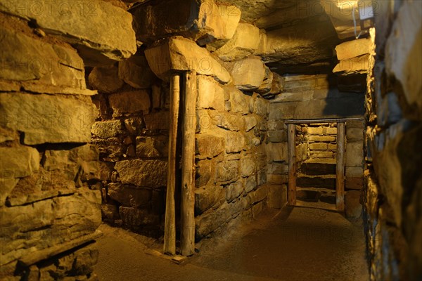 Stone walls in the Castle of the Ruins of Chavin