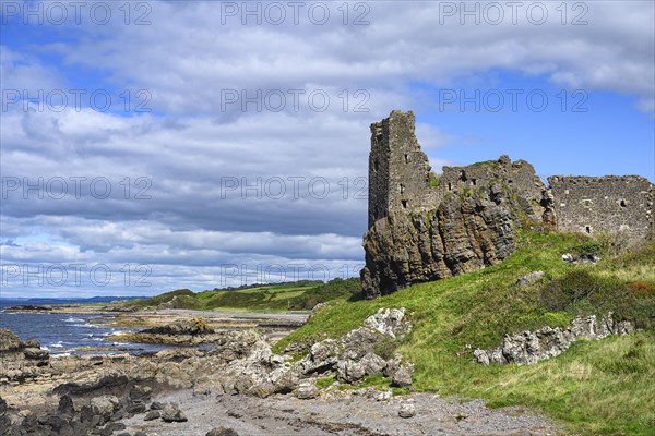 The ruins of Dunure Castle on the Firth of Clyde