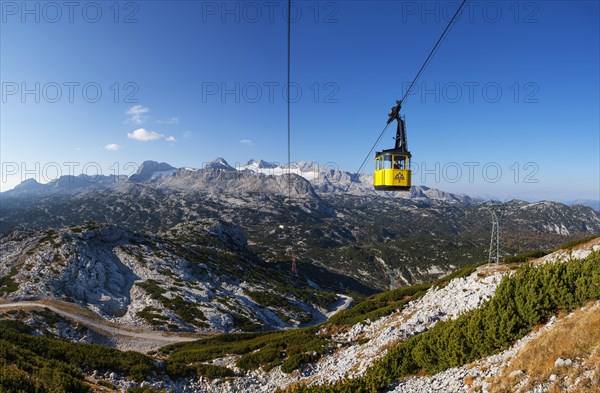 Panoramic view to the mountain station Gjaid and to the Hohen Dachstein