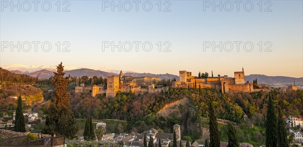 Alhambra on the Sabikah hill at sunset