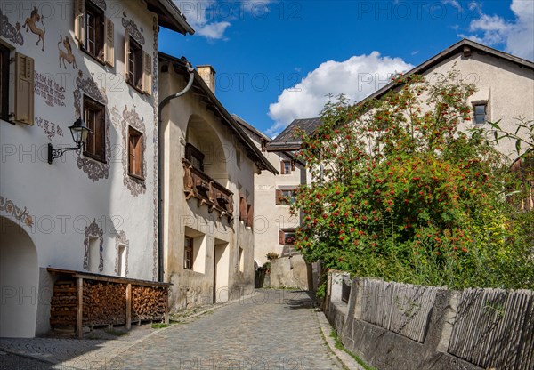 Village street with typical houses