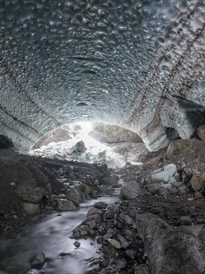 Chunks of ice at the rear opening of the ice chapel