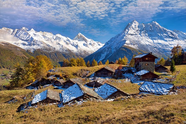 Alpine huts in Val d'Herens