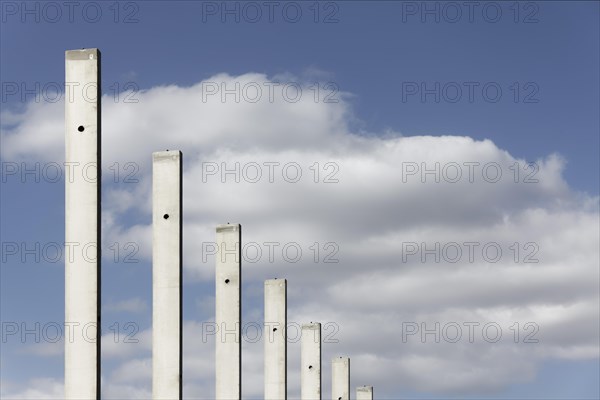 Concrete columns in a row