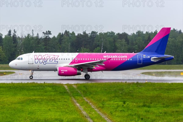 An Airbus A320 aircraft of Wizzair with registration HA-LWN at Gdansk Airport