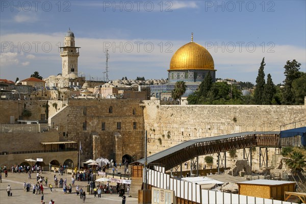 Wailing Wall with Dome of the Rock