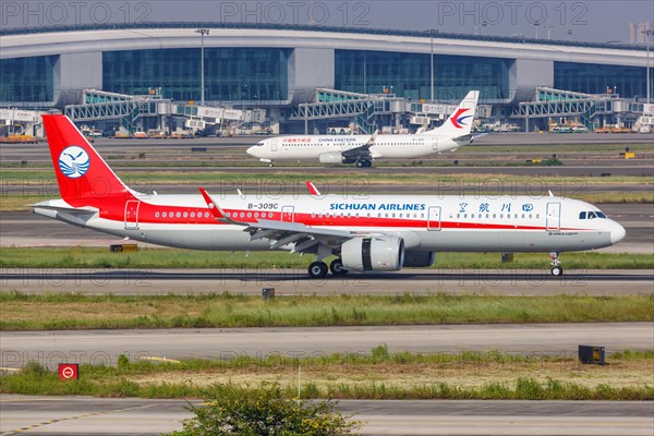 An Airbus A321neo aircraft of Sichuan Airlines with registration mark B-309C at Guangzhou Baiyun