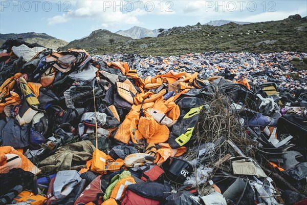 Life jackets at the waste disposal site near Molivos