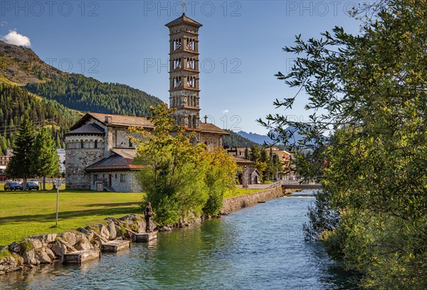 Catholic church on the banks of the Inn in the district of St