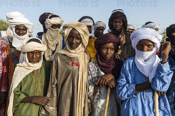 Young men arriving for the Gerewol festival