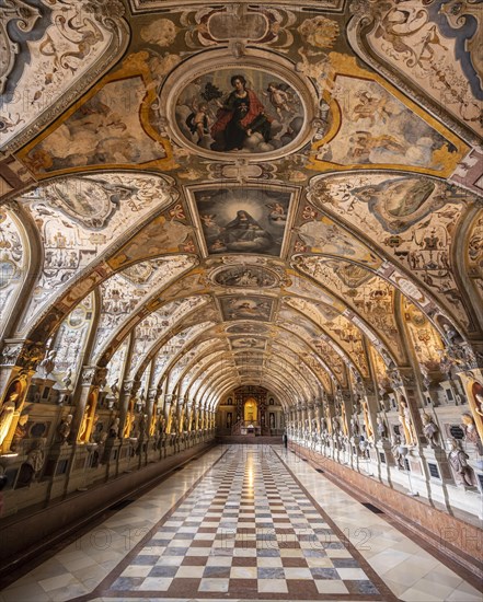 Statues in the Renaissance Antiquarium or Hall of Antiquities in the Munich Residence