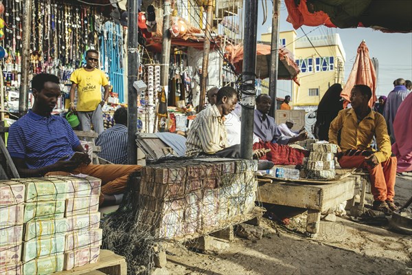 Money changer at the market in Hargeissa