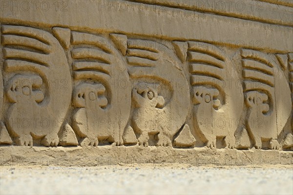 Relief of the wall made of mud brick