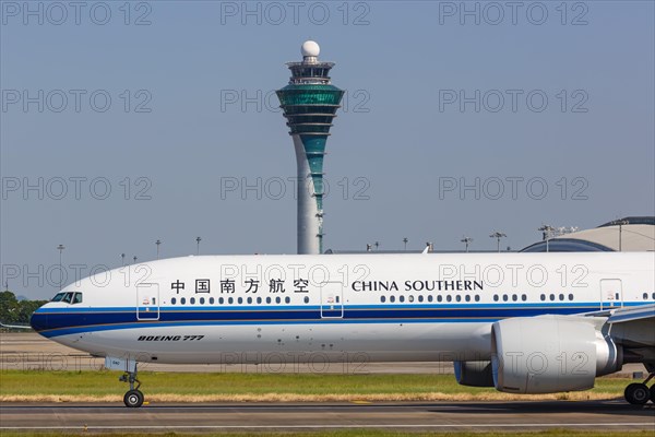 A Boeing 777-300ER aircraft of China Southern Airlines with registration mark B-20AC at Guangzhou