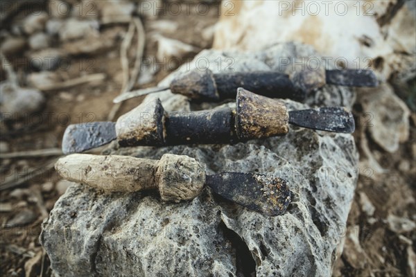 Knives used to harvest incense