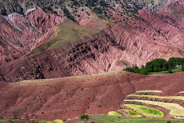 Erosion landscape with small fields