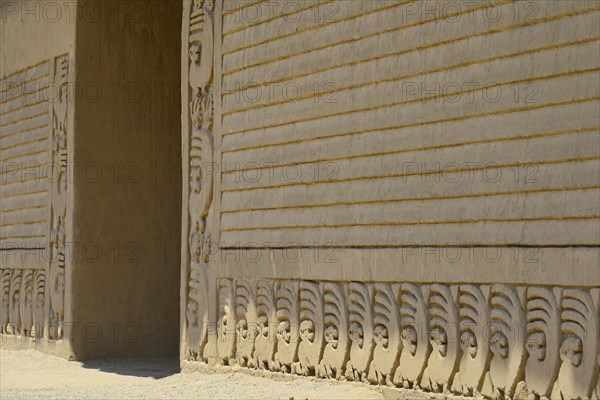 Relief of the wall made of mud brick