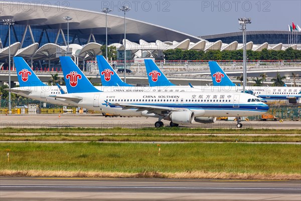 An Airbus A320 aircraft of China Southern Airlines with registration mark B-6272 at Guangzhou Baiyun