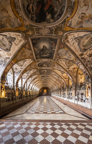 Statues in the Renaissance Antiquarium or Hall of Antiquities in the Munich Residence